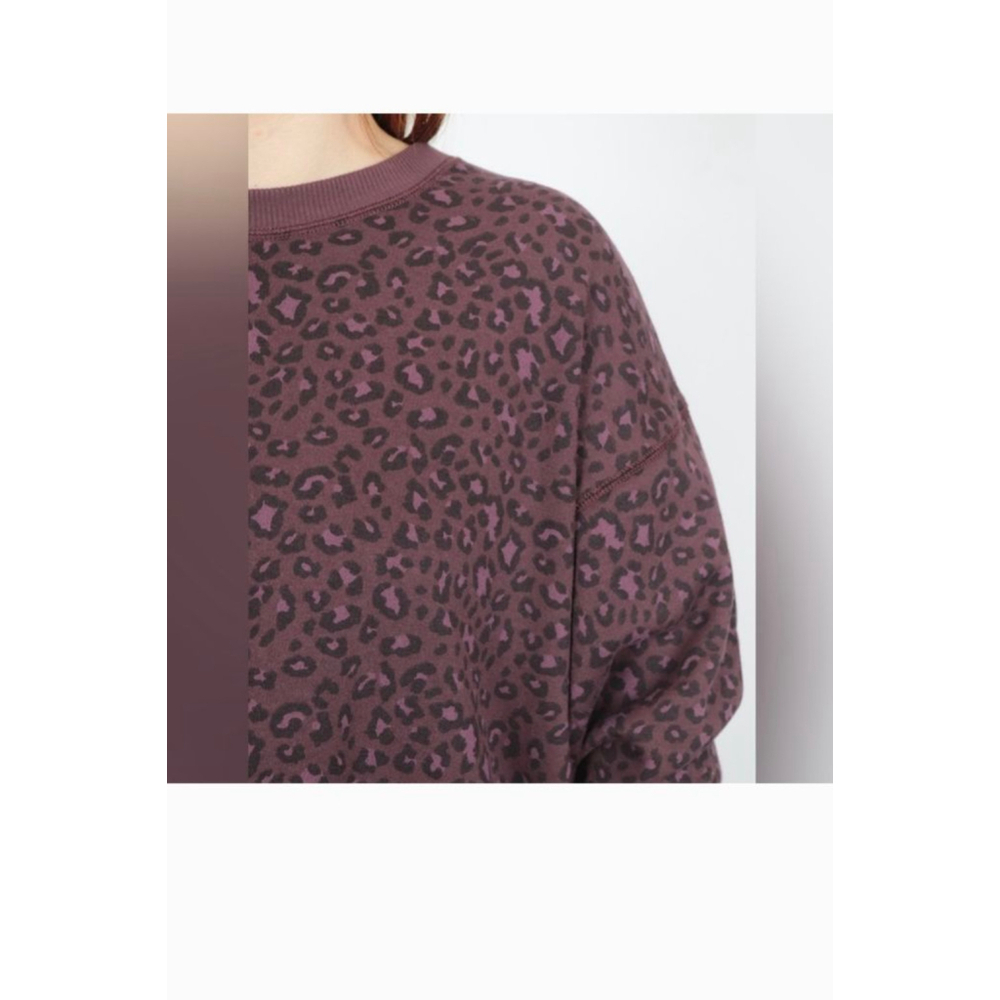 American Eagle Purple Leopard Print super soft oversized Sweatshirt Size M - Picture 3 of 6
